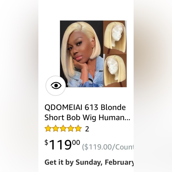 613 Blonde Short Bob Wig Human Hair 13X4 Lace Front Wigs with Baby Hair - Picture 6 of 6